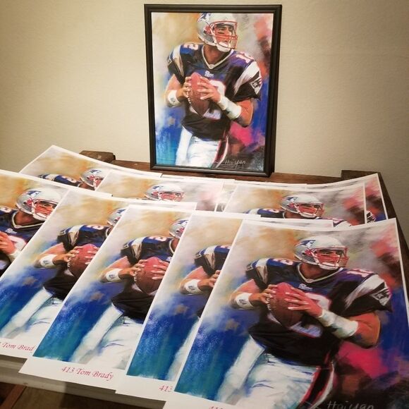 TOM BRADY HAIYAN ART PRINTS FROM AN ESTATE 12 TOTAL